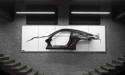  Porsche 992 Stinger GTR Carbon Edition WALL ARTWORK из карбона и титана
